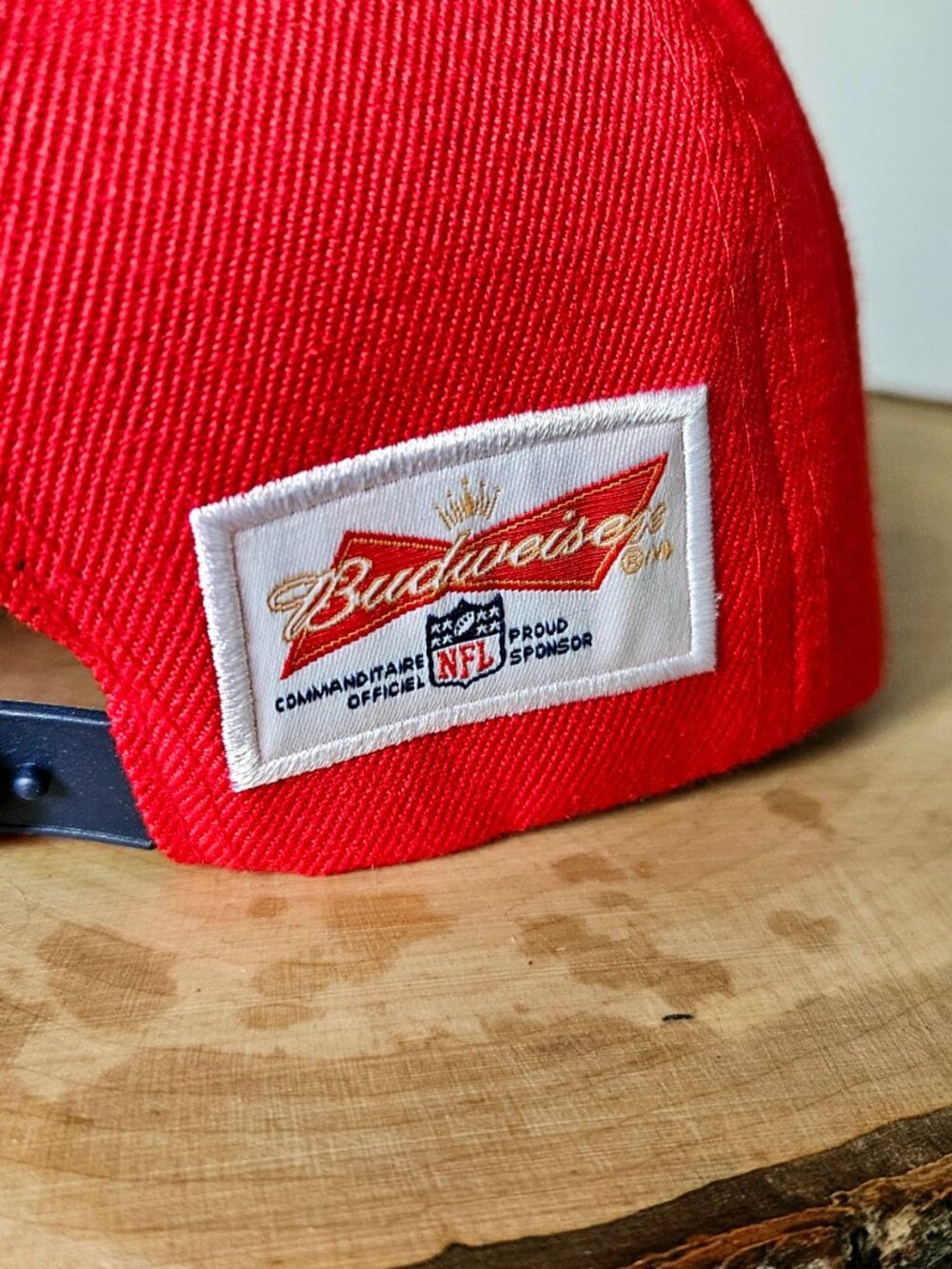 Vintage New England Patriots x Budweiser NFL Snapback – Red/Navy Adjustable Hat - Picture 6 of 13